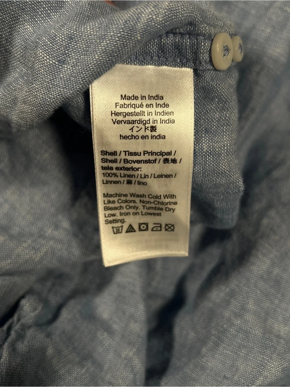 J.Crew Baird McNutt 100% Irish Linen Shirt Men's Small Blue Garment Dyed Indigo